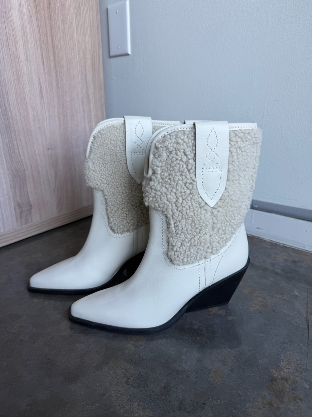 Free People Shearling-Trim Western Ankle Boot - Picture 4 of 7
